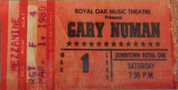 Detroit Royal Oak Theatre Ticket 1980